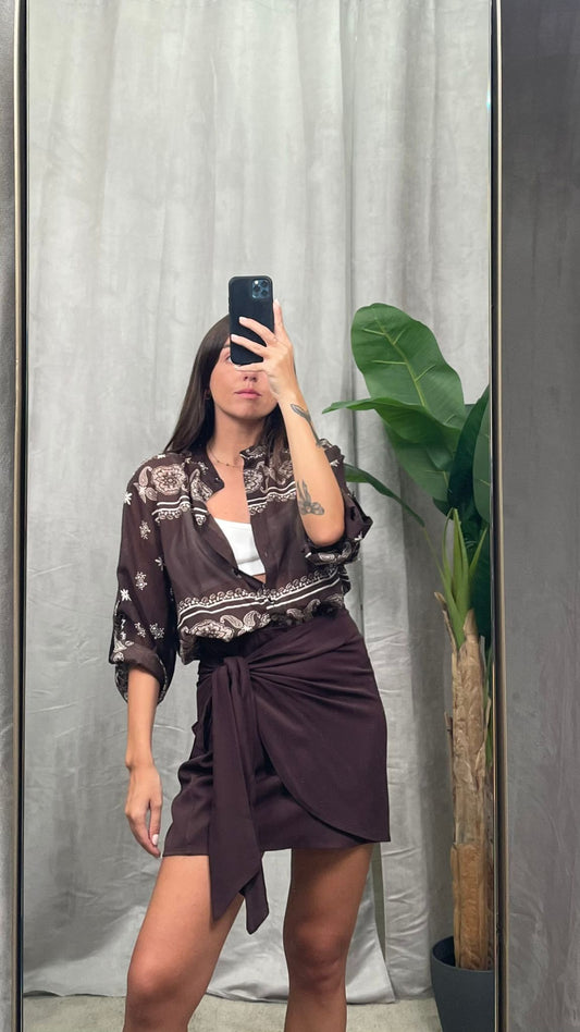 Camicia coreana HaveOne bandana (Moro, Bordeaux)