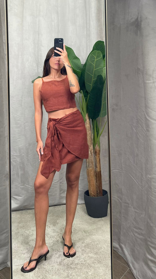 Set-Coordinato ViCOLO Lino (Mattone, Ocra)