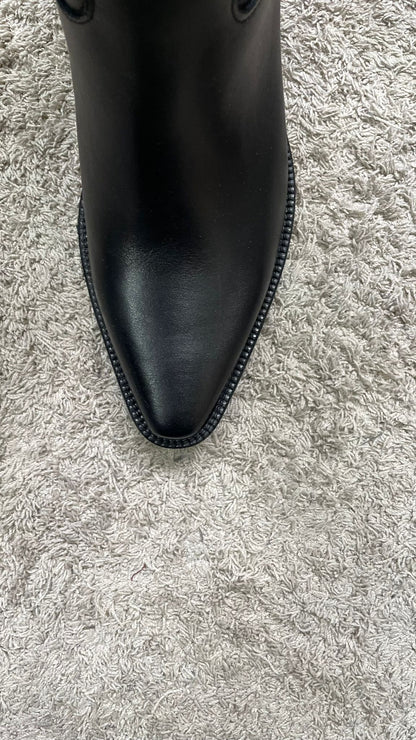 Texano nero DivineFollie vera pelle -9230-