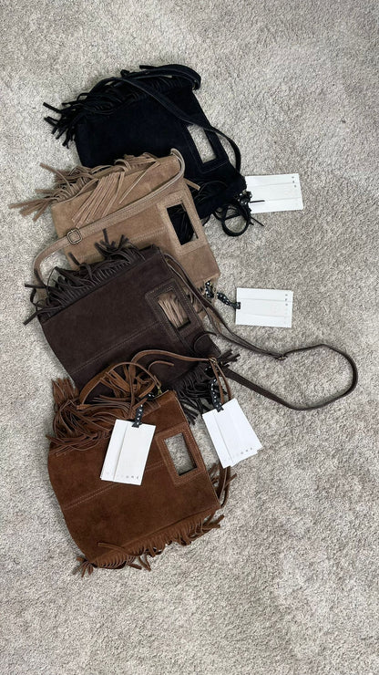 Borsa in camoscio con frange HaveOne -WCP-N091-