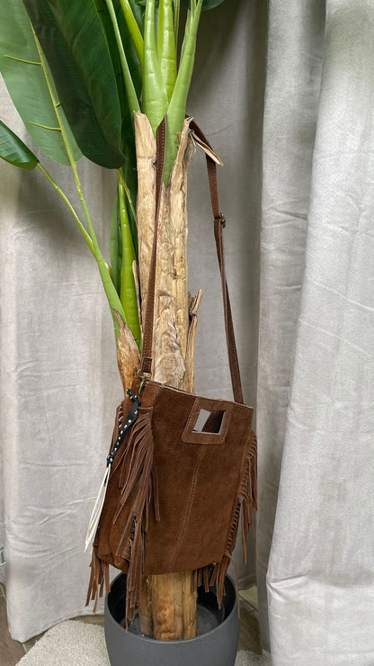 Borsa in camoscio con frange HaveOne -WCP-N091-