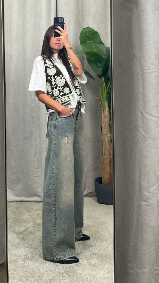 Jeans HaveOne  "Bella" tela vintage -PLS-P001-