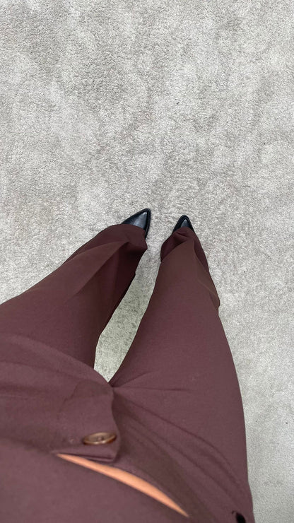 Pantalone HaveOne vita bassa scuba crep  (Nero/Moro) -PJK-P279-