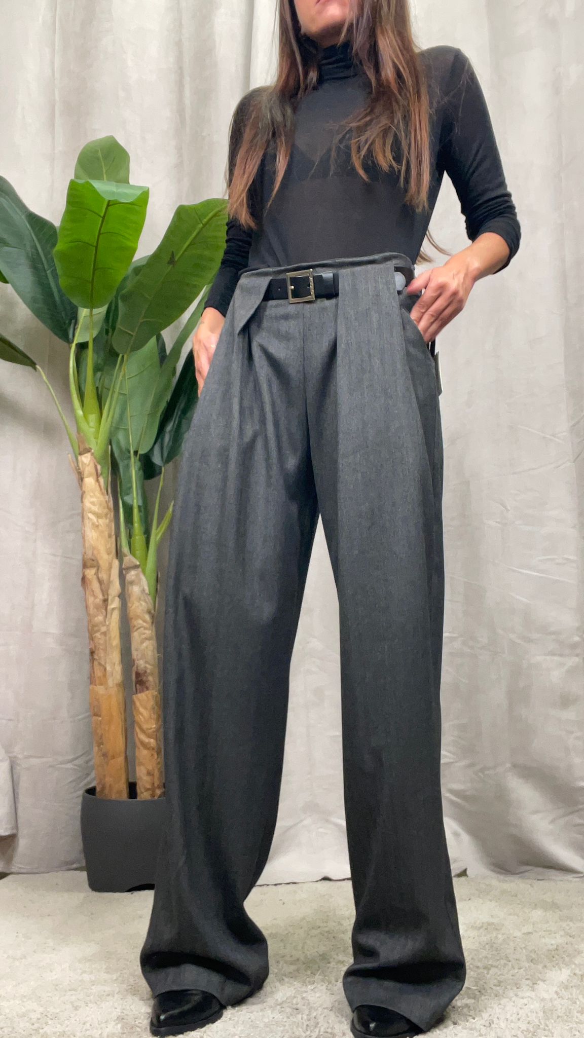 Pantalone ViCOLO con cinta spigato -TF1885-