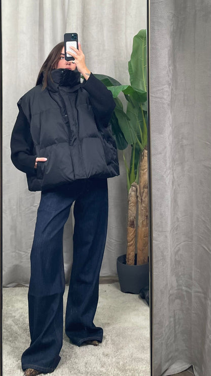 Piumino smanicato ViCOLO -TF0070- (Verde/Nero)