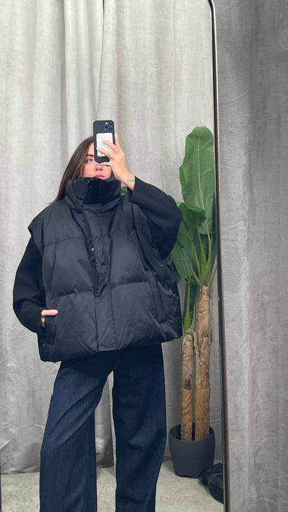 Piumino smanicato ViCOLO -TF0070- (Verde/Nero)