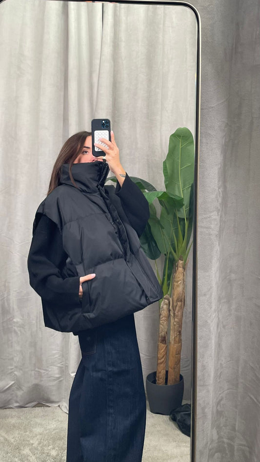 Piumino smanicato ViCOLO -TF0070- (Verde/Nero)