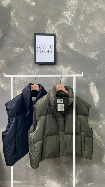 Piumino smanicato ViCOLO -TF0070- (Verde/Nero)