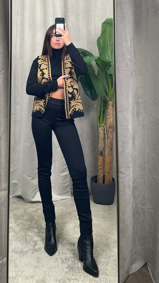 Leggings HaveOne in punto milano (Nero/Moro) -PJK-P278-