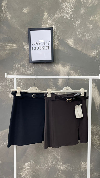 Minigonna HaveOne punto milano (Nero/Moro) -GJK-P159-