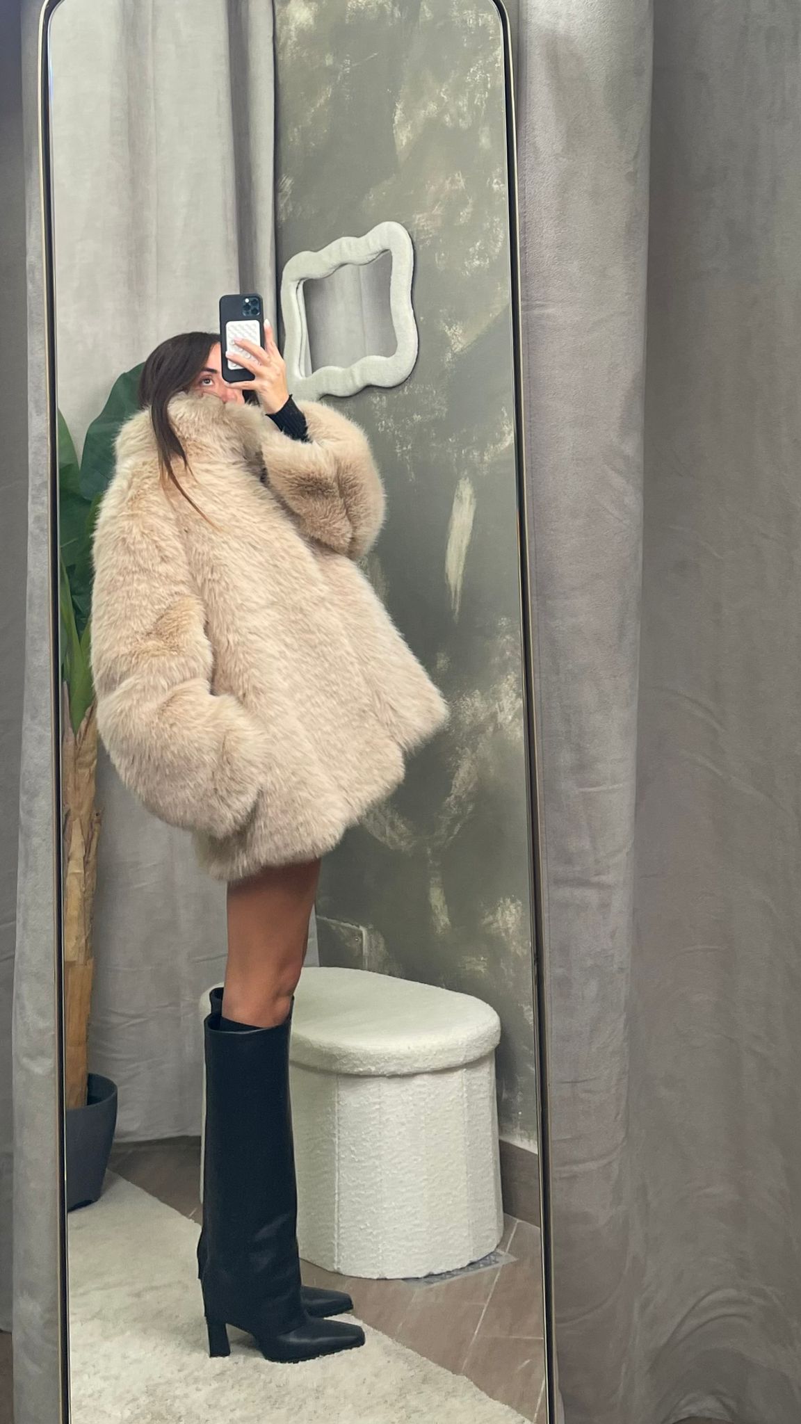 Eco-pelliccia HaveOne -KMA-P050- (Panna/Moro/Nero)