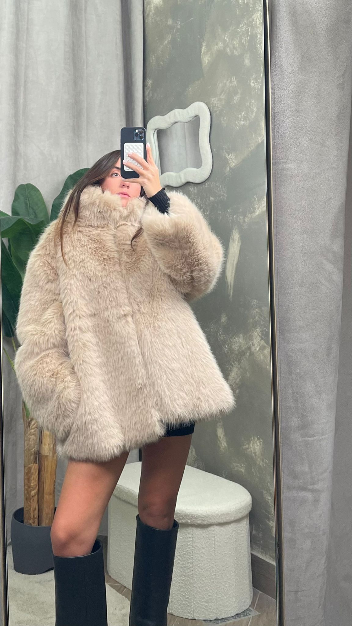 Eco-pelliccia HaveOne -KMA-P050- (Panna/Moro/Nero)