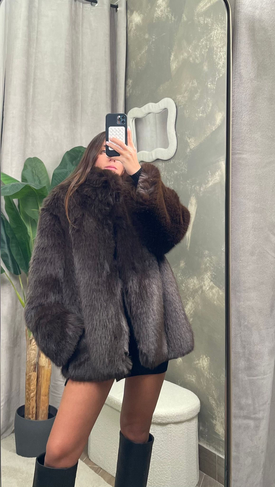 Eco-pelliccia HaveOne -KMA-P050- (Panna/Moro/Nero)