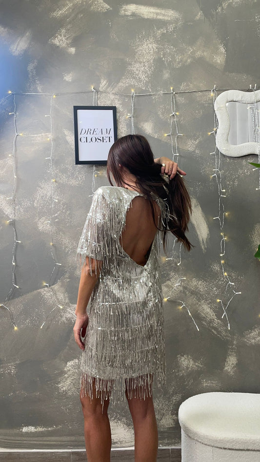 Abito Paillettes argento HaveOne -AGE-P077-