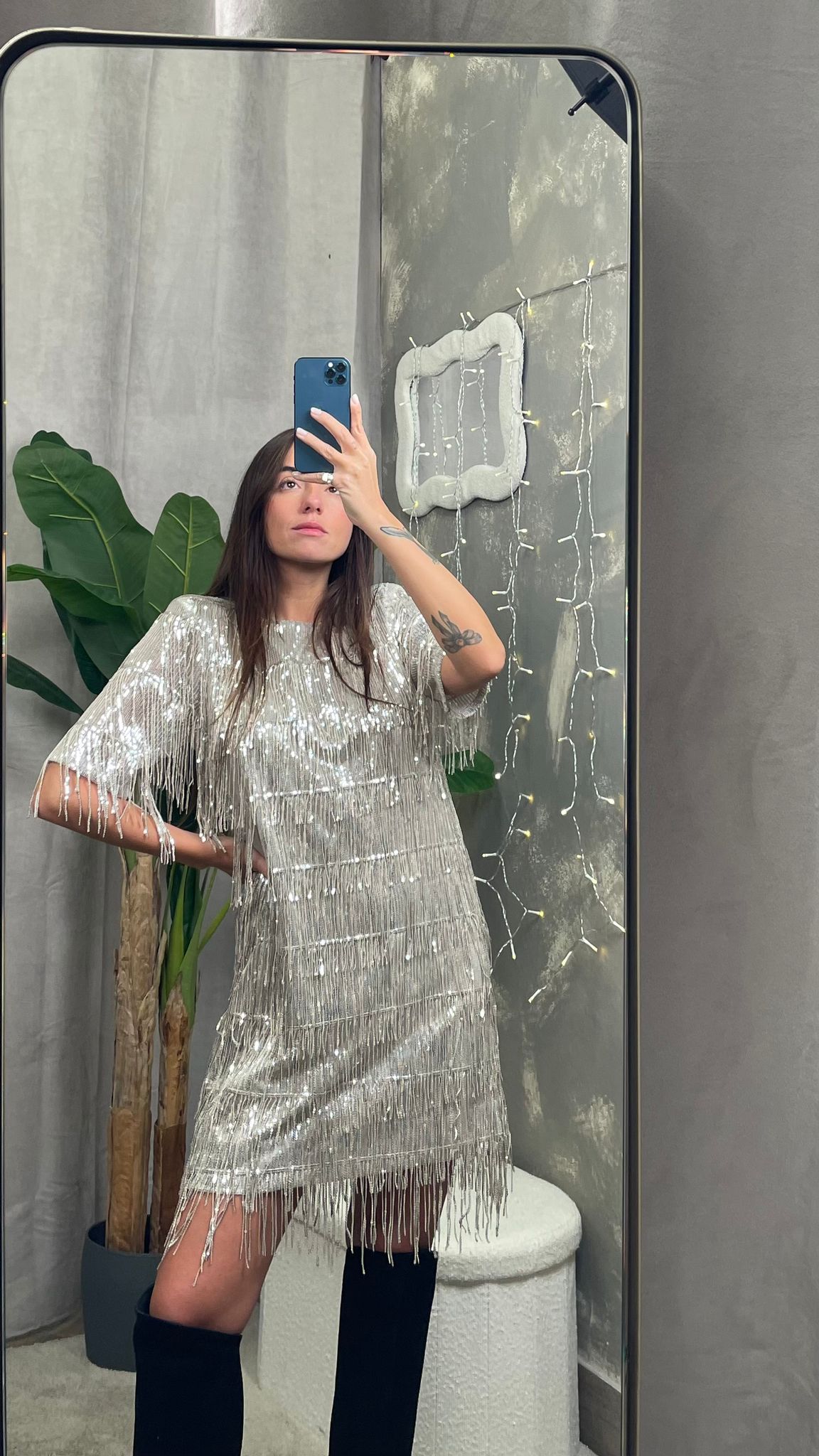 Abito Paillettes argento HaveOne -AGE-P077-