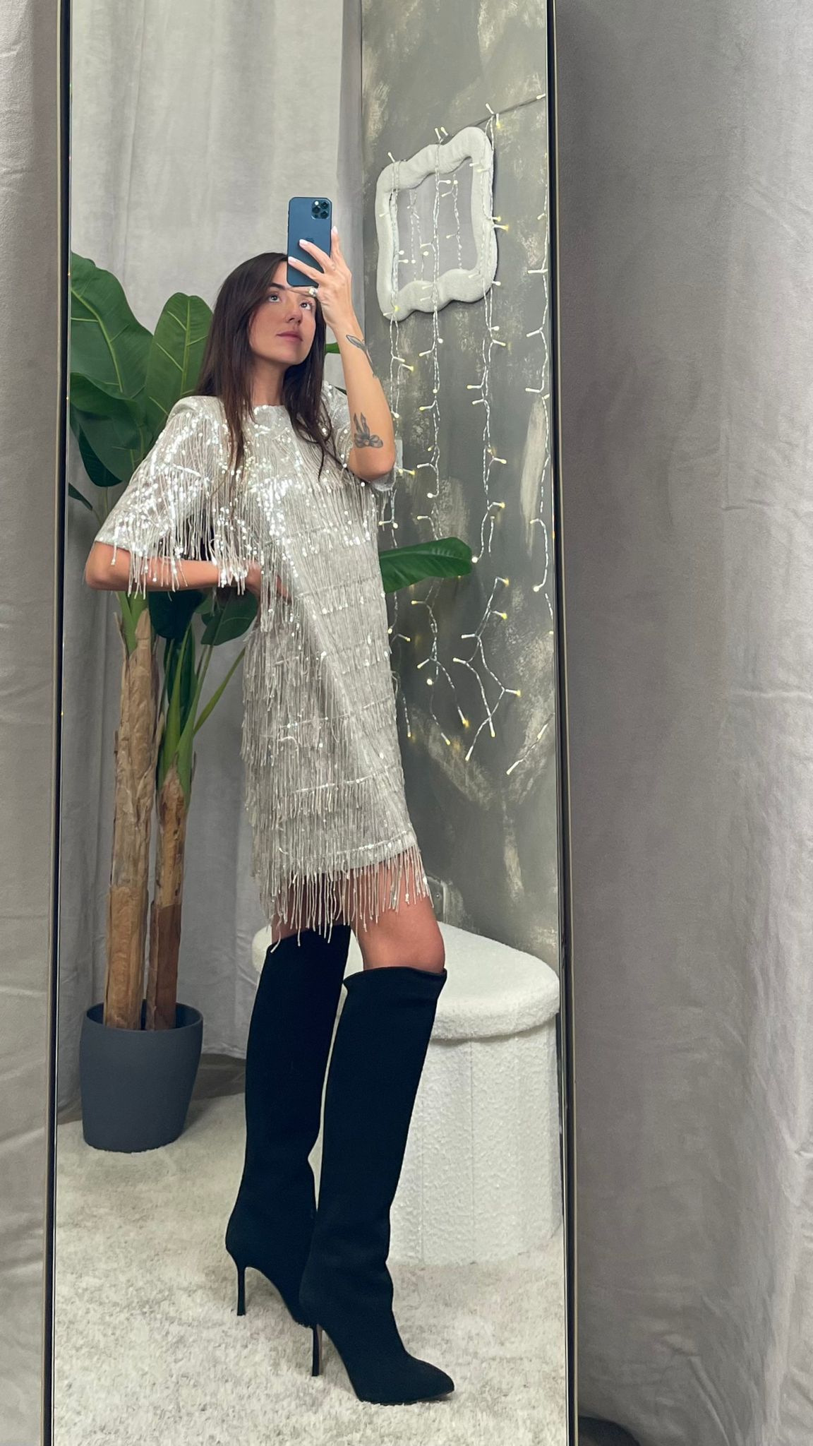 Abito Paillettes argento HaveOne -AGE-P077-