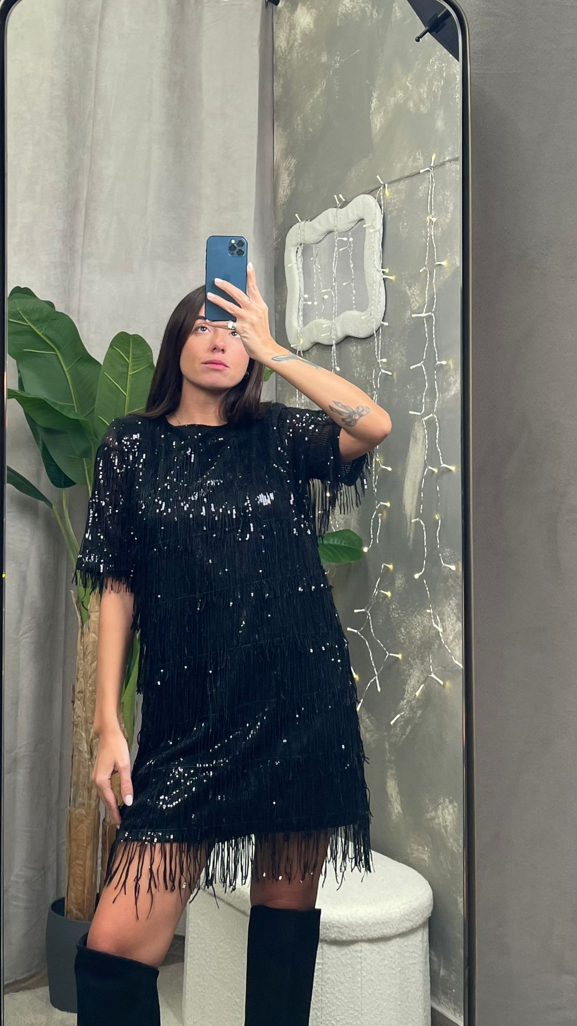 Abito paillettes nero HaveOne -AGE-P077-