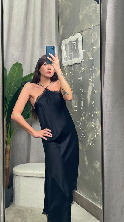 Abito ViCOLO asimmetrico (Antracite/Nero)  -TF1016-