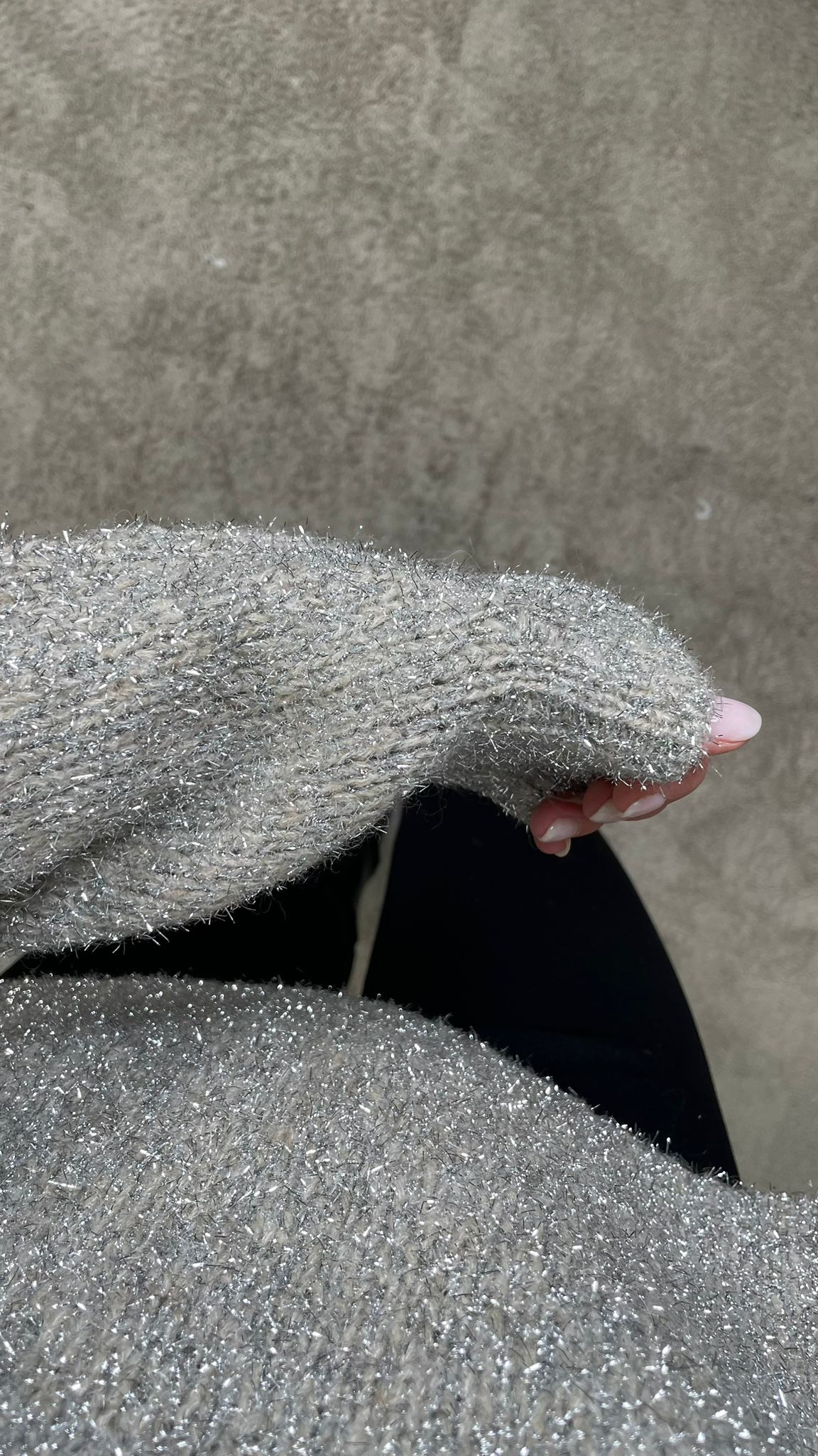 Maglione glitter HaveOne (Argento/Nero) -MHO-P039-