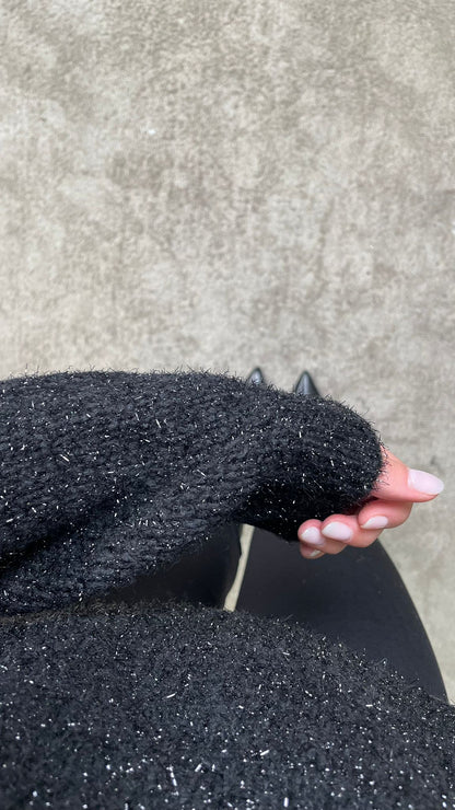 Maglione glitter HaveOne (Argento/Nero) -MHO-P039-