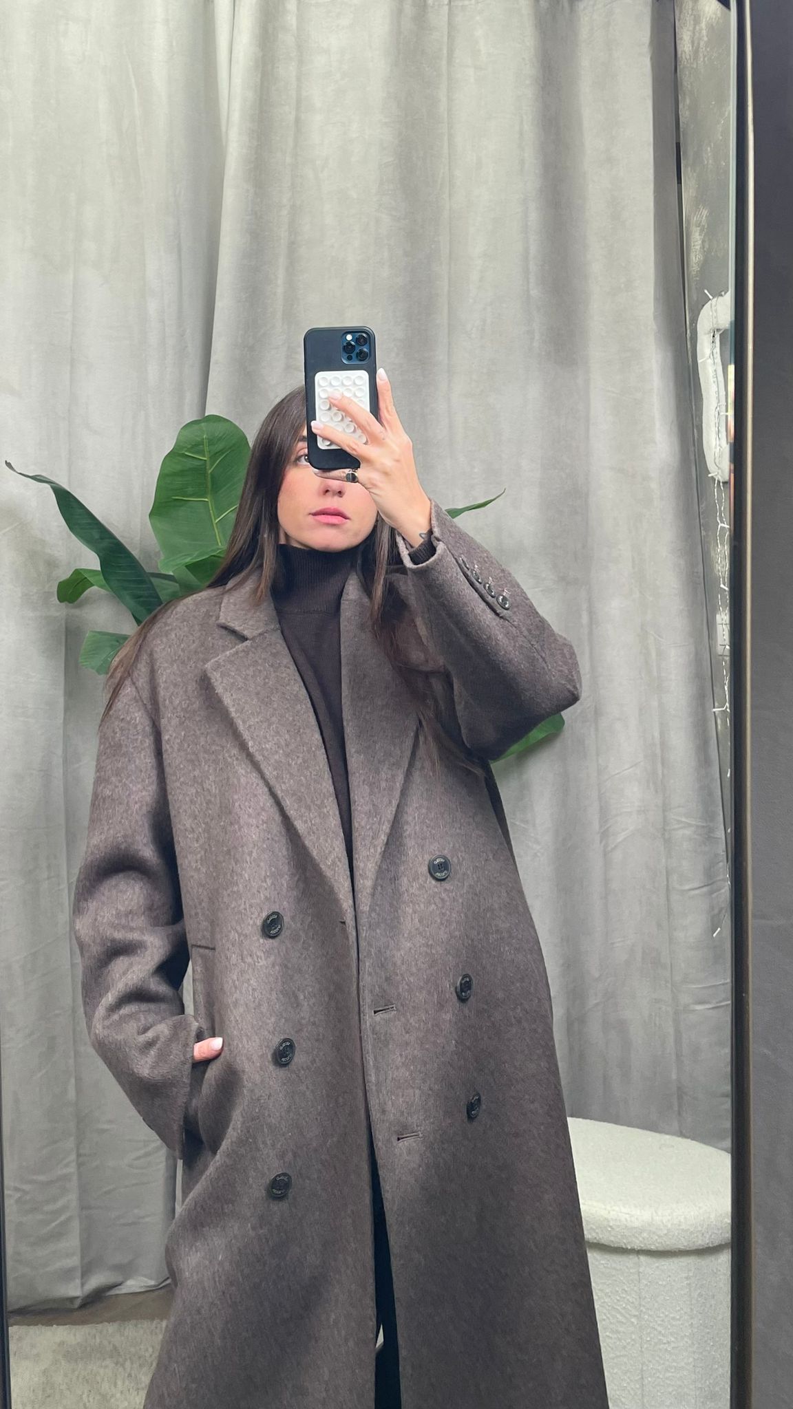 Cappotto ViCOLO hand made Mélange doppiopetto -TF0008- Grigio/Visone/Fango