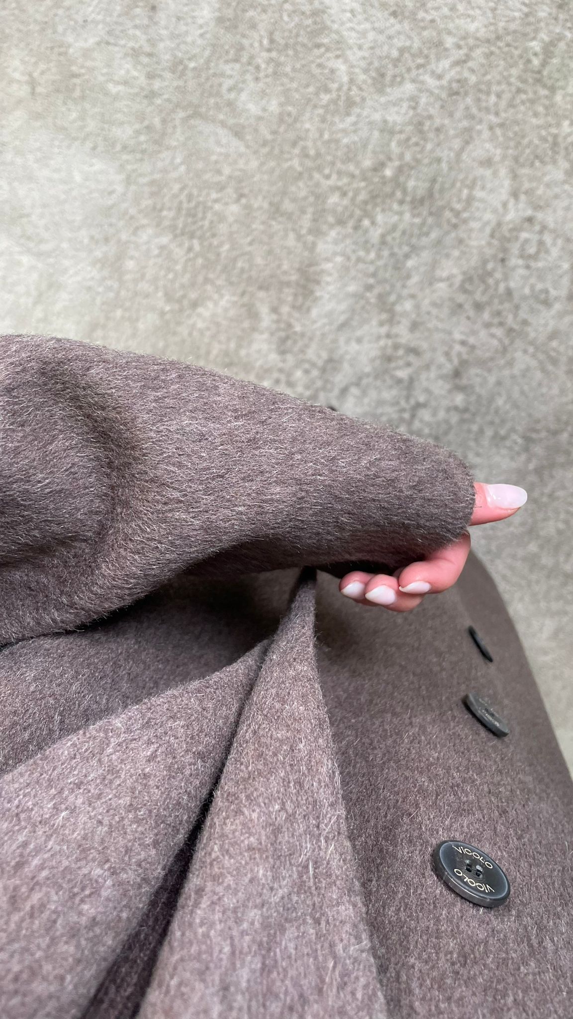 Cappotto ViCOLO hand made Mélange doppiopetto -TF0008- Grigio/Visone/Fango