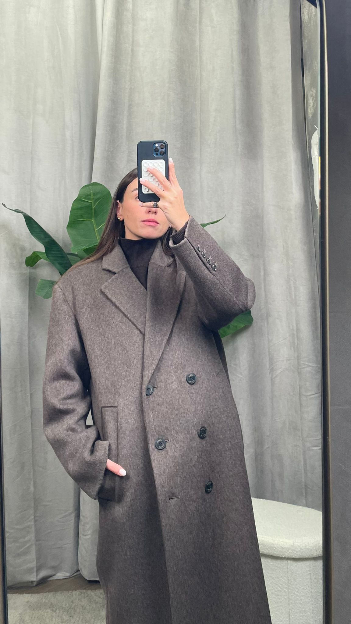 Cappotto ViCOLO hand made Mélange doppiopetto -TF0008- Grigio/Visone/Fango