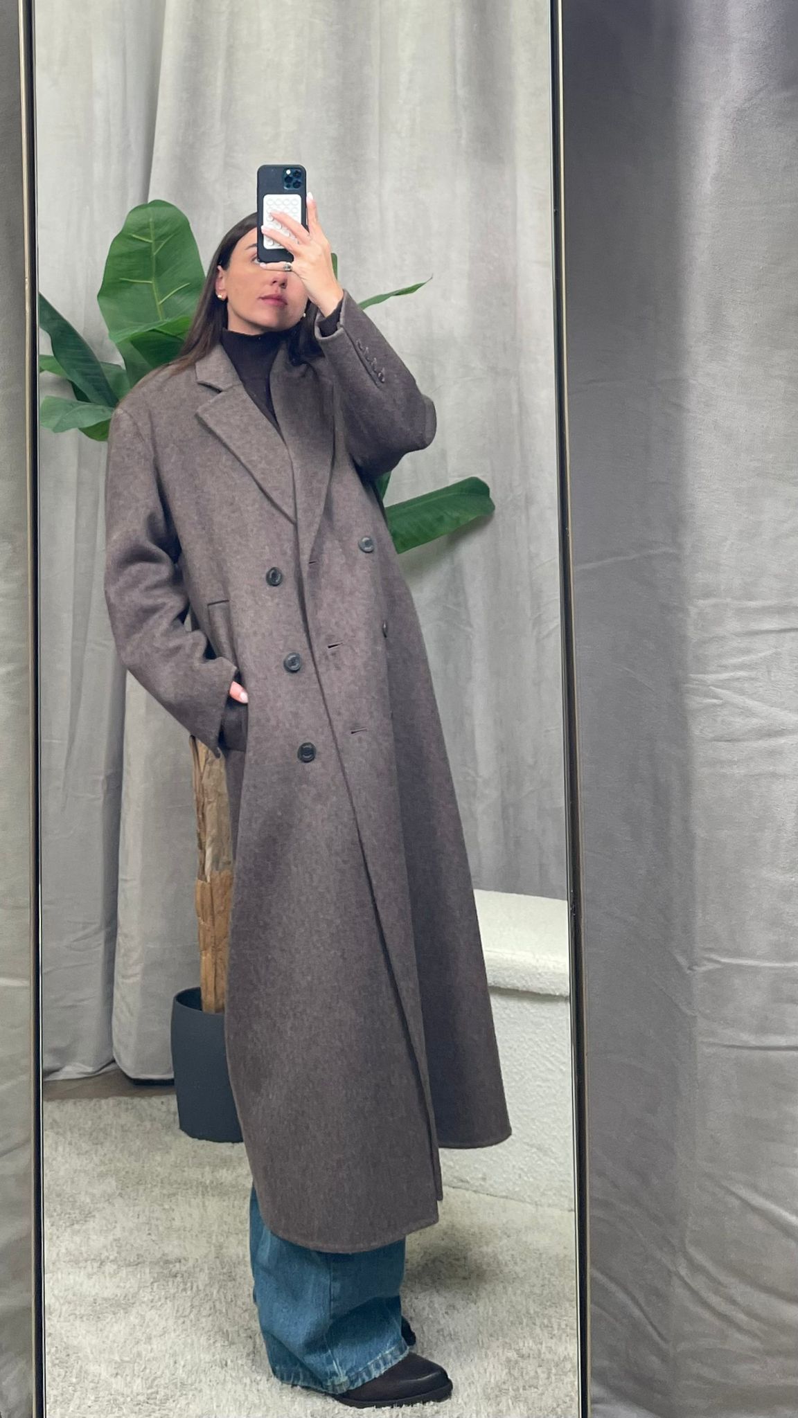 Cappotto ViCOLO hand made Mélange doppiopetto -TF0008- Grigio/Visone/Fango