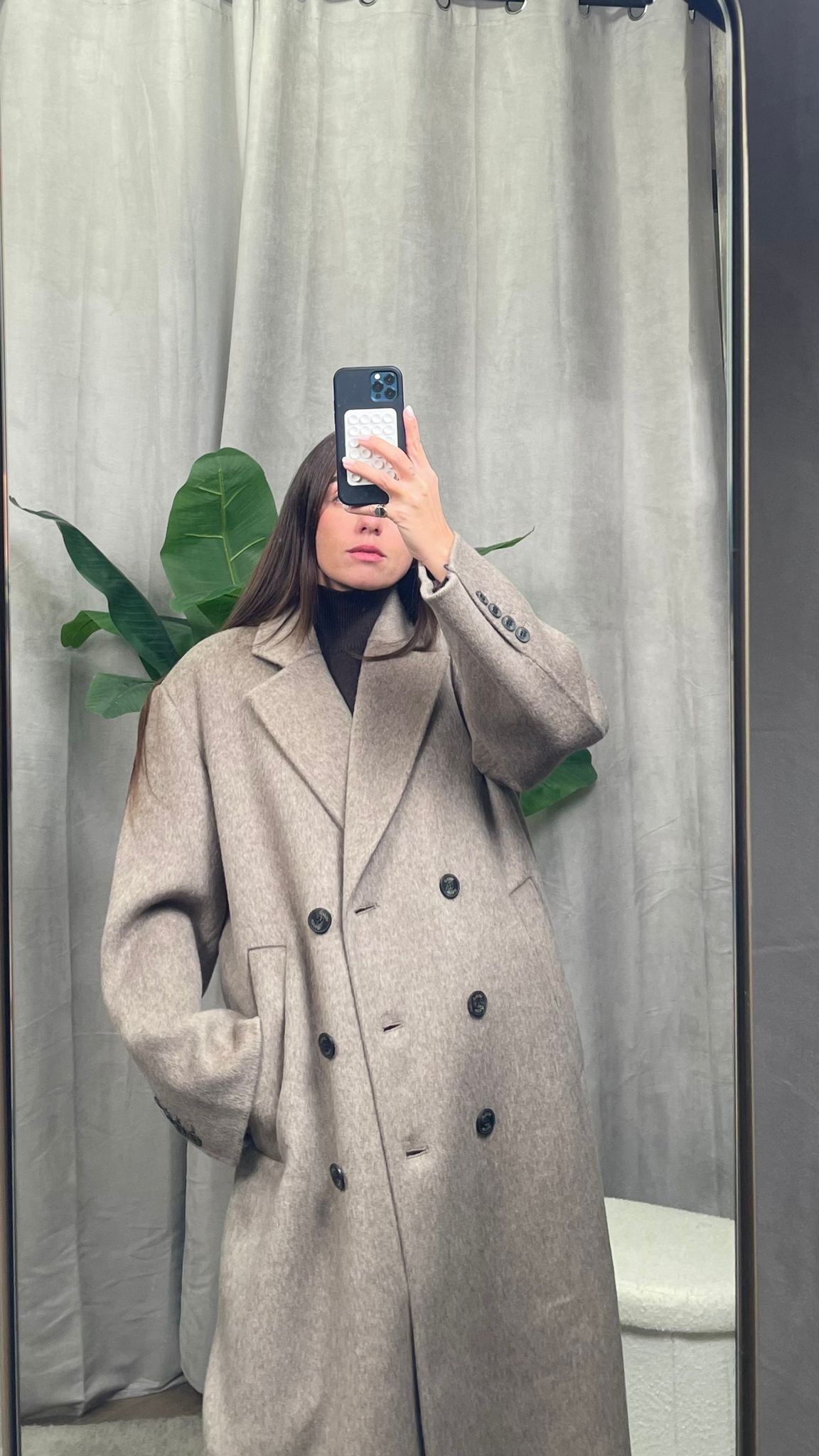 Cappotto ViCOLO hand made Mélange doppiopetto -TF0008- Grigio/Visone/Fango