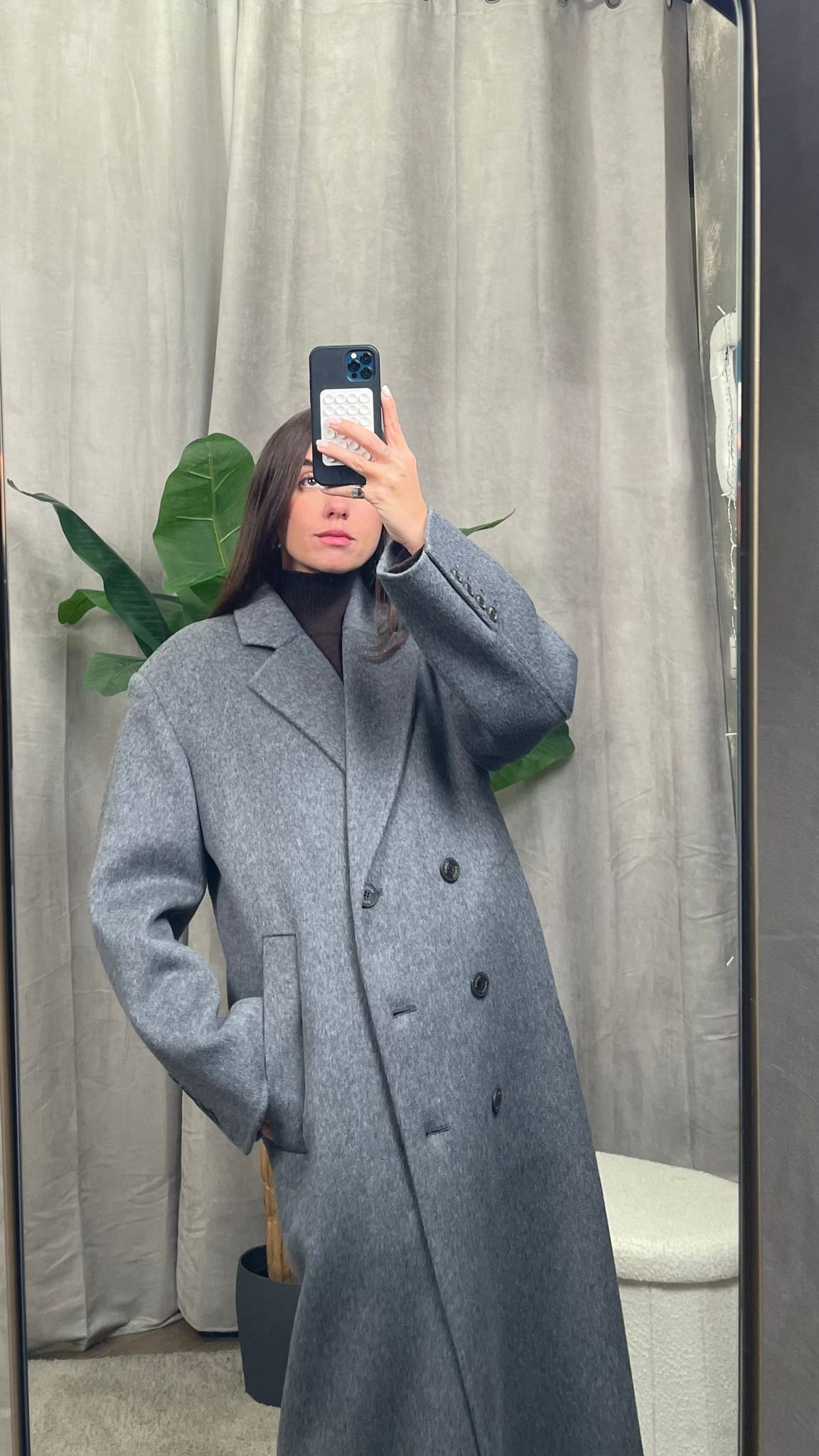 Cappotto ViCOLO hand made Mélange doppiopetto -TF0008- Grigio/Visone/Fango