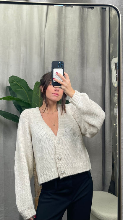 Cardigan bottone gioiello HaveOne -JIT-P021-