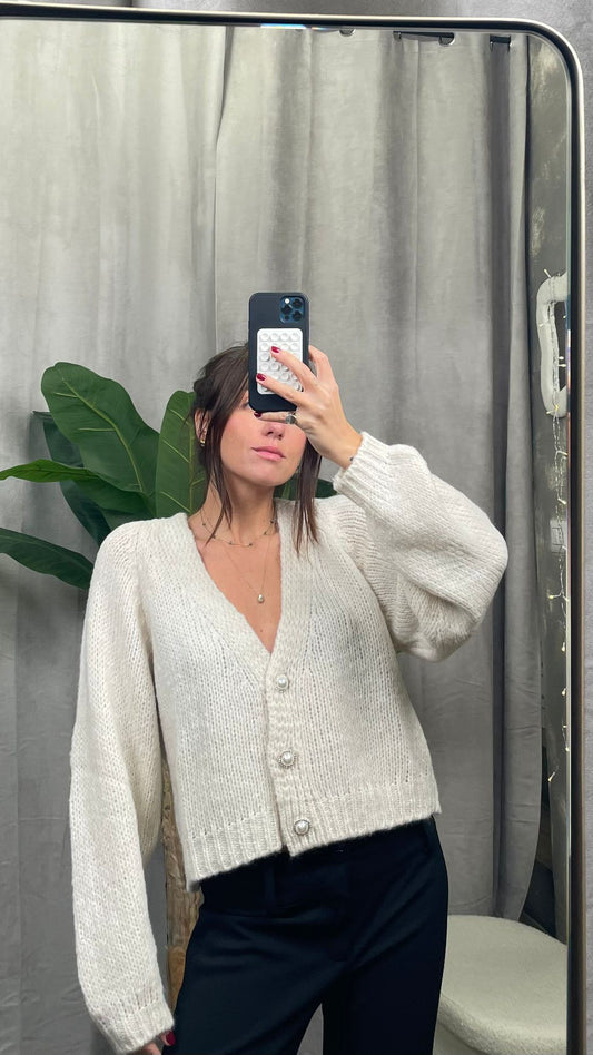 Cardigan bottone gioiello HaveOne -JIT-P021-
