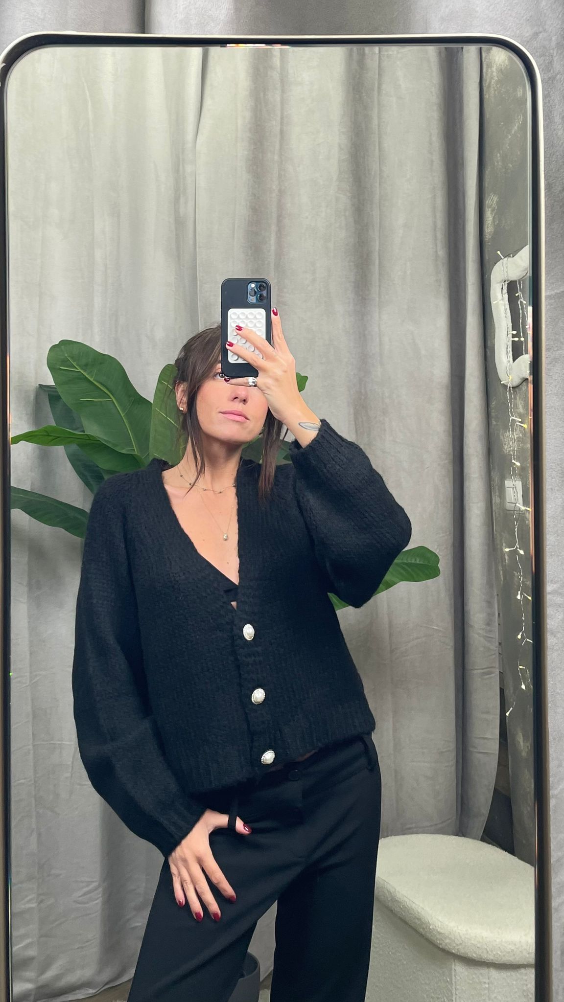 Cardigan bottone gioiello HaveOne -JIT-P021-