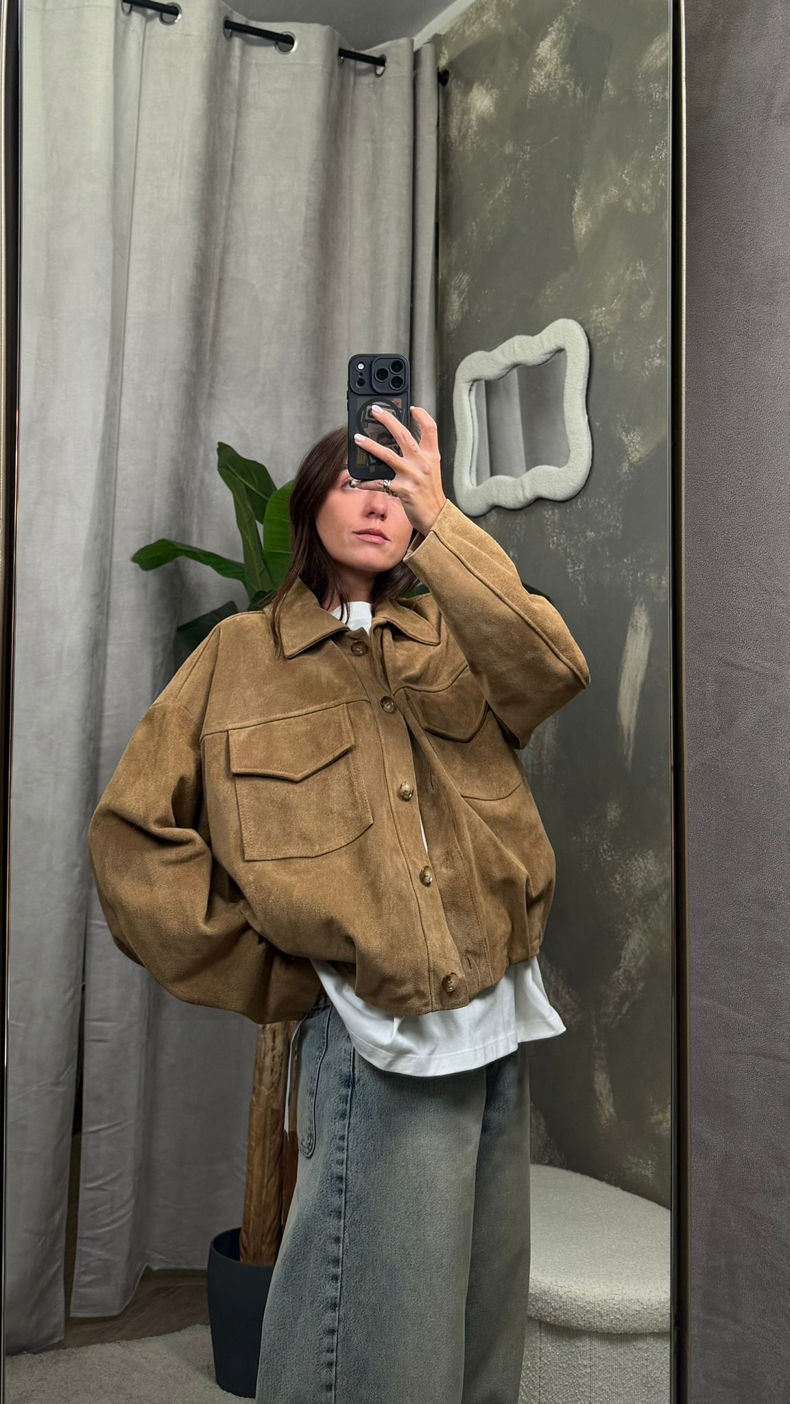 Bomber Vicolo Scamosciato vera pelle con Tasche -TAB0171-