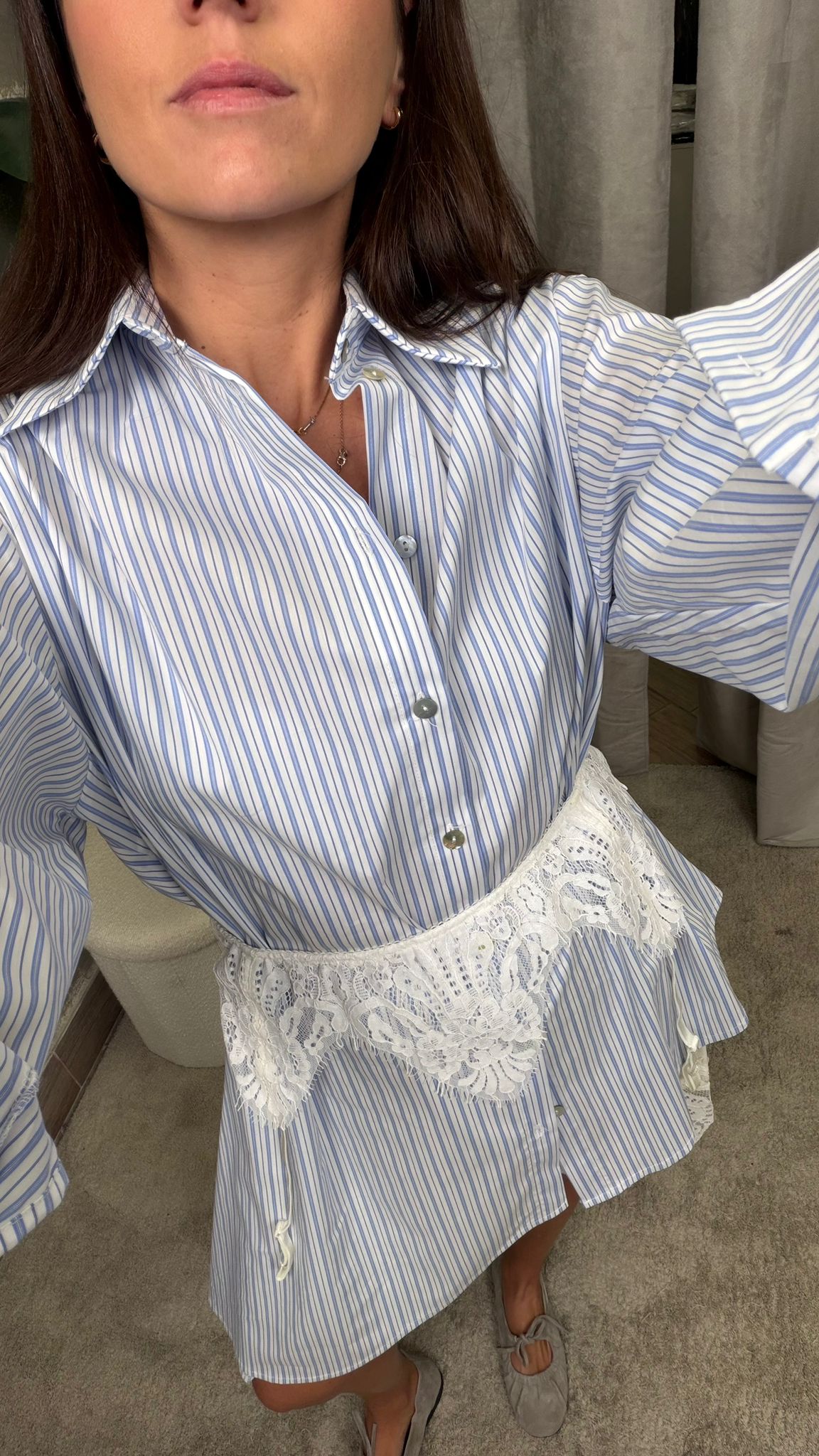 Camicia asimmetrica con giarrettiera -CMA-Q168-