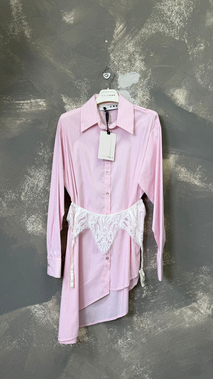 Camicia asimmetrica con giarrettiera -CMA-Q168-