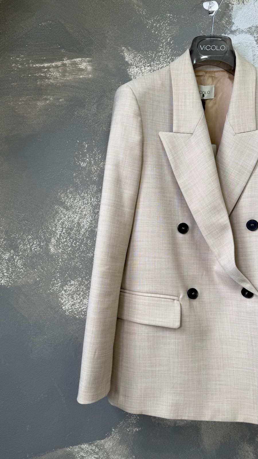 Blazer sartoriale ViCOLO  (Menta/Beige/Perla) -TAB1129-