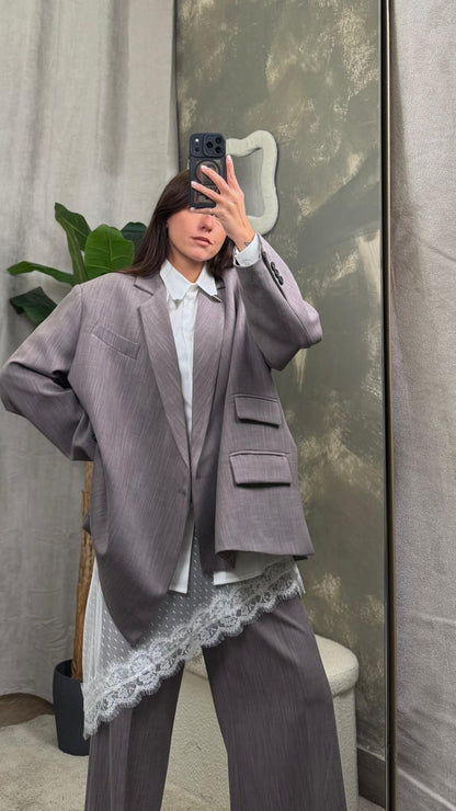 Tailleur ViCOLO mélange lilla/grigio -TAB1094- TAB1095-