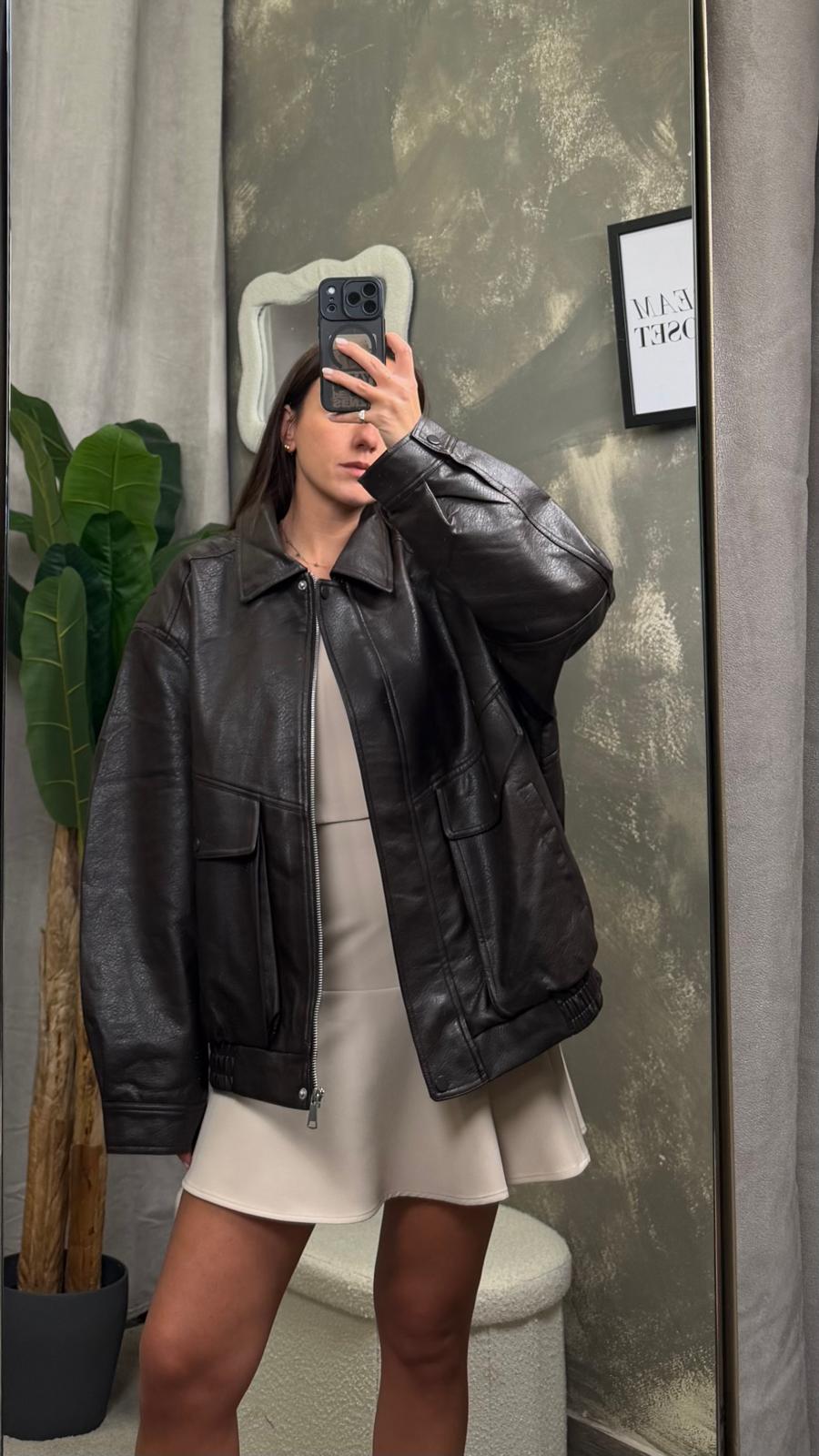 Bomber HaveOne ecopelle martellata -KJJ-Q062-
