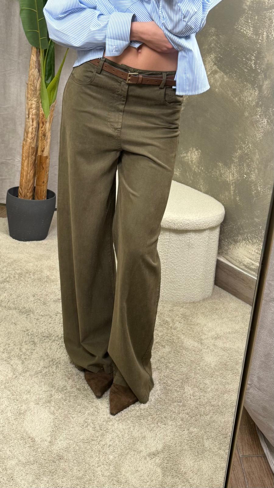 Pantalone ViCOLO Verdone con cinta -TAB1104-