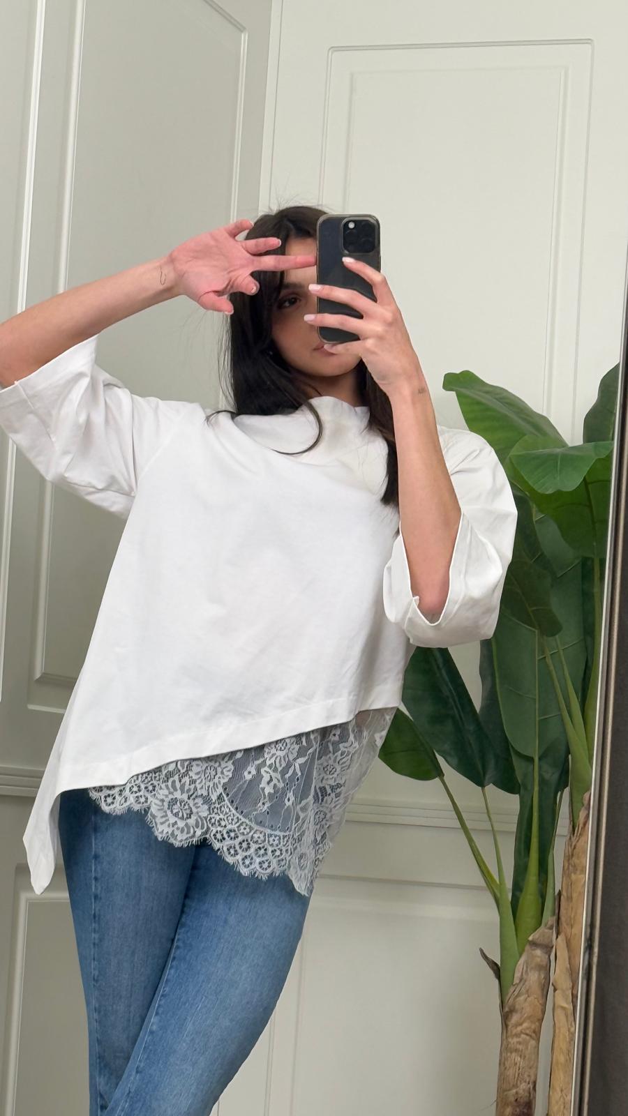 T-shirt HaveOne con pizzo -TVS-Q007-