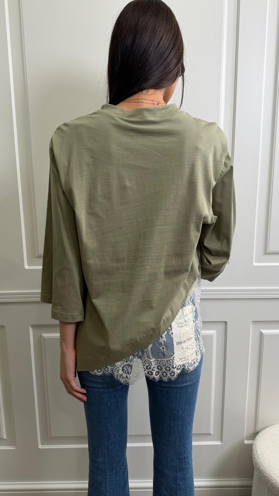 T-shirt HaveOne con pizzo -TVS-Q007-