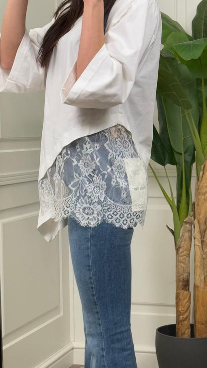 T-shirt HaveOne con pizzo -TVS-Q007-