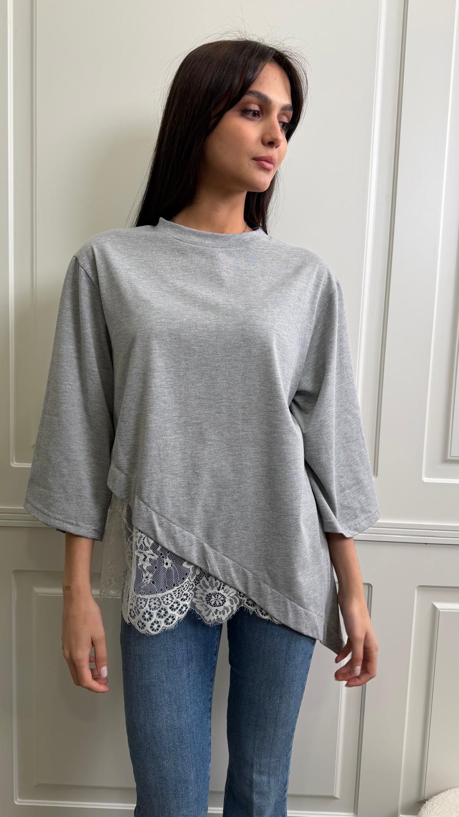 T-shirt HaveOne con pizzo -TVS-Q007-