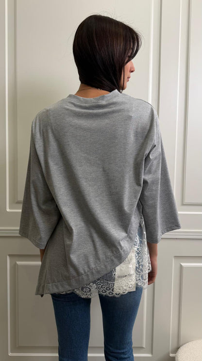 T-shirt HaveOne con pizzo -TVS-Q007-