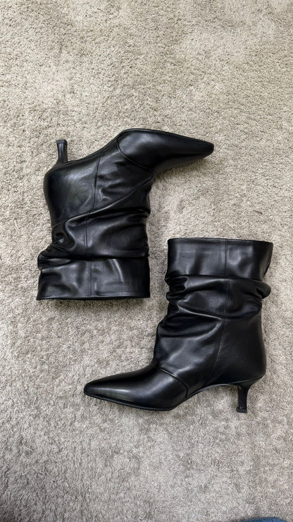 Stivaletto DivineFollie (Pelle Nero/Camoscio bruciato) -26/TR