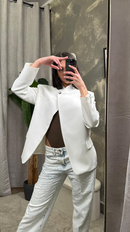 Blazer nero/bianco collo alto ViCOLO -TAB1089-